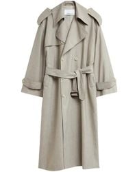 Frankie Shop - Doppelreihiger Mantel Mit Gürtel - Lyst