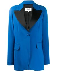 MM6 by Maison Margiela - Contrast Lapel Blazer - Lyst