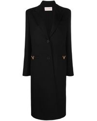 Valentino Garavani - Manteau boutonné à plaque logo - Lyst