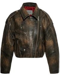 Gestuz - Diana Asymmetric-Zip Leather Jacket - Lyst