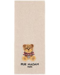 RUE MADAM PARIS - Teddy-Patch Logo-Embroidered Scarf - Lyst