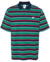 Nike - Striped Cotton Polo Shirt - Lyst