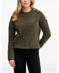 Morgan - Button-Embellished Crew-Neck Sweater - Lyst