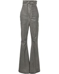 Rick Owens - Coated Pressed-crease Flared Trousers - Lyst