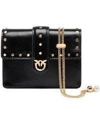 Pinko - Love Birds Studded Leather Mini Bag - Lyst