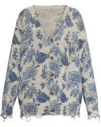 R13 - Vest Met Bloemenprint En Rafels - Lyst