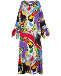 Emilio Pucci - Orchidee-Print Silk Kaftan - Lyst