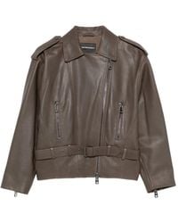 Emporio Armani - Leather Jacket - Lyst
