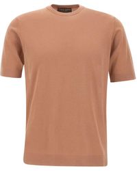 FILIPPO DE LAURENTIIS - Crew-Neck Side-Slit T-Shirt - Lyst