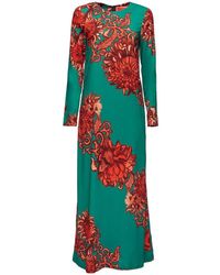 La DoubleJ - Floral-print Long-sleeved-dress - Lyst