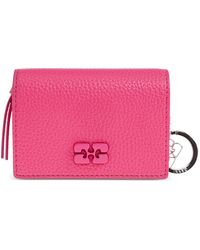 Ganni - Textured Logo Keyring - Lyst