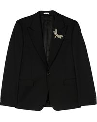 McQueen - Embroidered-Motif Single-Breasted Blazer - Lyst