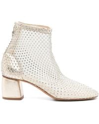 forte_forte - Strass Mesh Ankle Boots Shoes - Lyst
