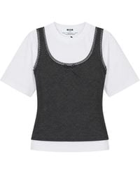 MSGM - Layered Lace-Trim T-Shirt - Lyst