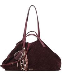 V73 - Giada Fringe-Charm Logo-Plaque Shoulder Bag - Lyst