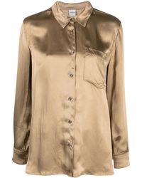Aspesi - Long-Sleeve Satin-Finish Shirt - Lyst