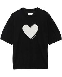 Zadig & Voltaire - Heart-Intarsia Cashmere T-Shirt - Lyst
