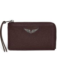 Zadig & Voltaire - Grained Leather Card Holder - Lyst