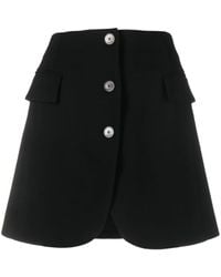 Lanvin - Button-front Virgin-wool Miniskirt - Lyst