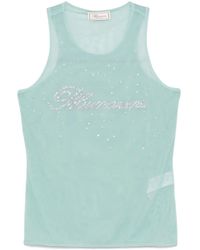 Blumarine - Tanktop Mit Kristall-Logo - Lyst