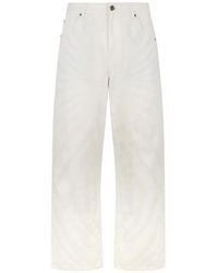 Roberto Cavalli - Ray-Print Straight-Leg Jeans - Lyst