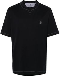 Brunello Cucinelli - Contrast-Stitching T-Shirt - Lyst