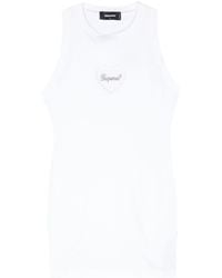 DSquared² - Logo-embellished Cotton Mini Dress - Lyst