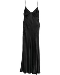 Alberta Ferretti - Satin-Finish Side-Slit Maxi Dress - Lyst