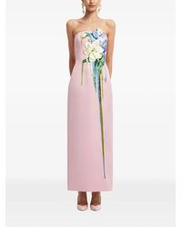 LEO LIN - Rayna Floral-Embroidered Strapless Maxi Dress - Lyst