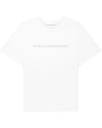 Stella McCartney - Camiseta con logo y detalles de cristal - Lyst