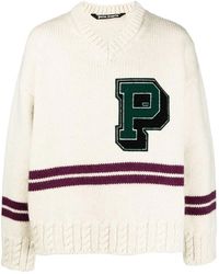 Palm Angels - Logo-patch Wool-blend Jumper - Lyst