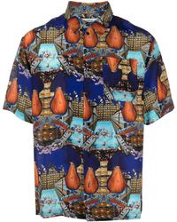 Henrik Vibskov - Transfered Hemd Aus Krepp Mit Print - Lyst