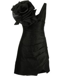 Aje. - Energy Satin-trimmed Wrap-effect Linen-blend Mini Dress - Lyst