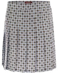 Max Mara - Pleated Patterned Madison Silk Skirt - Lyst