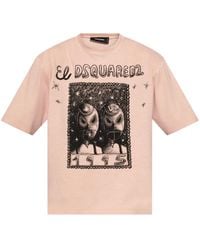 DSquared² - Relaxed Fit Light Graphic Print T-Shirt - Lyst