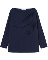 Psophia - Ruffled Long-Sleeve T-Shirt - Lyst