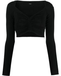 Versace - Blusa Corta Con Cuello En V - Lyst