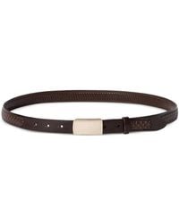 Brunello Cucinelli - Textured Calfskin Belt With Box-Frame Buckle - Lyst