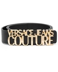 Versace - Logo-plaque Leather Belt - Lyst