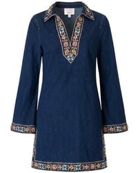 Cinq À Sept - Pierson Crystal-Embellished Denim Mini Dress - Lyst