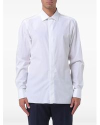 ZEGNA - Poplin-Texture Classic-Collar Shirt - Lyst
