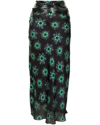 Rabanne - Floral-print Midi Skirt - Lyst