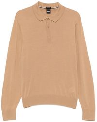 BOSS - Merino Wool Polo Sweater - Lyst