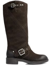 Ash - Fuchsia Buckle-Detail Biker Boots - Lyst