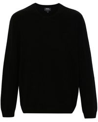 A.P.C. - Embroidered-logo Virgin Wool Jumper - Lyst