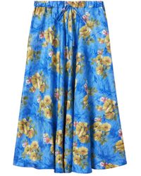 La DoubleJ - Drawstring Floral-Print Skirt - Lyst