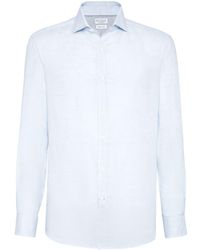 Brunello Cucinelli - Camisa con botones y manga larga - Lyst
