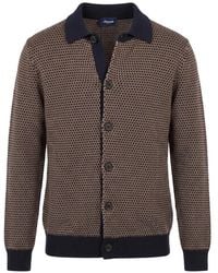 Drumohr - Micro-Patterned Wool Cardigan - Lyst