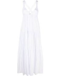 Emporio Armani - Tiered Sleeveless Midi Dress - Lyst