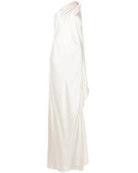 Michelle Mason - Vestido de fiesta con panel drapeado - Lyst